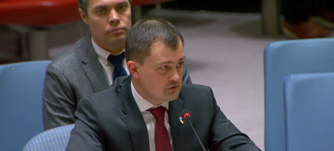 Serhii Dvornyk, Counsellor and Political Coordinator at Permanent Mission of Ukraine to the United Nations, addresses the Security Council meeting on threats to international peace and security.